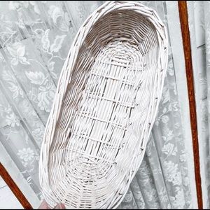 Boho Oval White Basket